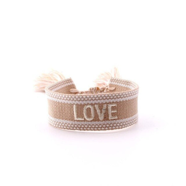 Bohemia Embroidery Letters Woven Tassel Bracelet For Women Handmade Adjustable Rope Braided Bracelet Retro Fashion Jewelry Gift - Victorias Closet