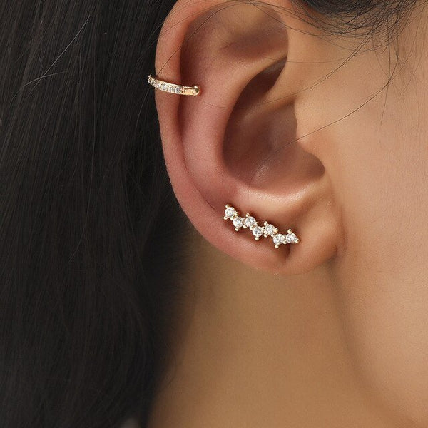 Bohemian NO Piercing Crystal Rhinestone Ear Cuff Earrings For Women Wrap Stud Clip Earrings Girl Trendy Earrings Jewelry Bijoux - Victorias Closet