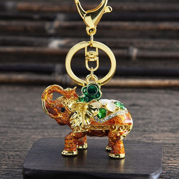 Creative 3D Enamel Elephant Keychain Crafts Key Chain Fashion Key Ring Crystal Animal Bag Pendant Keyrings Unique Jewelry - Victorias Closet