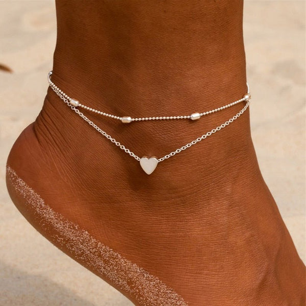 Double Heart Anklet - Victorias Closetanklet