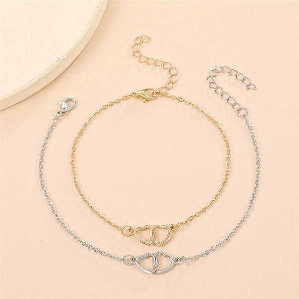 Double Heart Anklet - Victorias Closetanklet