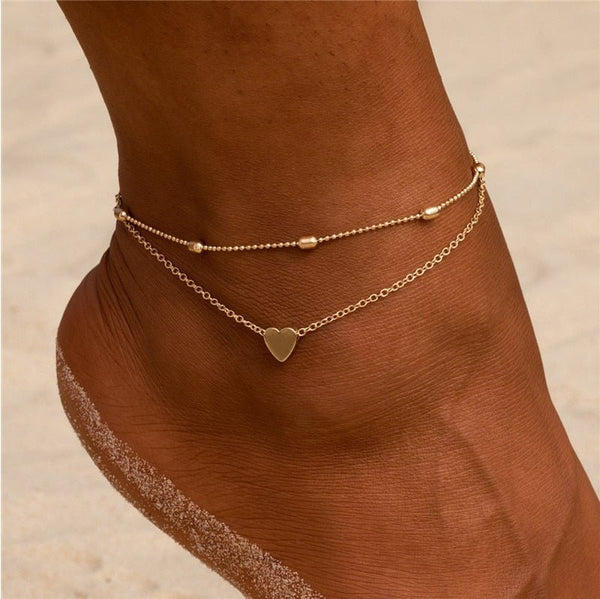 Double Heart Anklet - Victorias Closetanklet