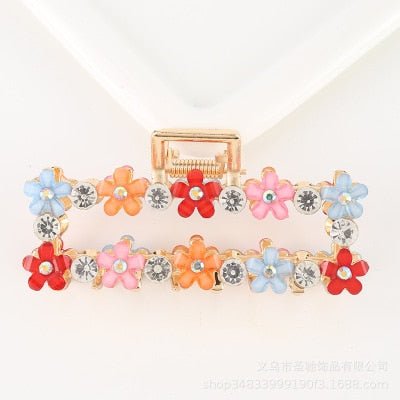 Hair Claw Clip Clamp For Women Girl Flower Floral Rhinestone Pearl Korean Handmade Fashion Head Accessories Mujer Wholesale - Victorias Closet0