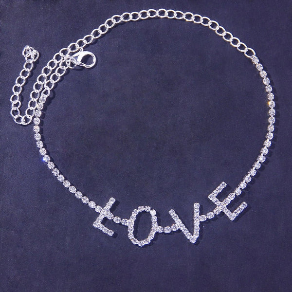 New Rhinestone Double Heart Anklets - Victorias Closetanklet