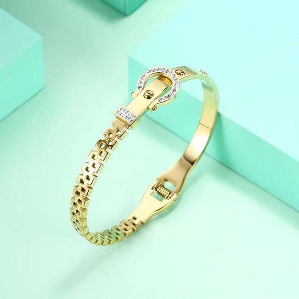 OUFEI Stainless Steel Bracelet For Woman Rose Gold Cuff Bracelet 2020 Fashion Jewelry Accessories Simplicity Belt Bracelet - Victorias Closet