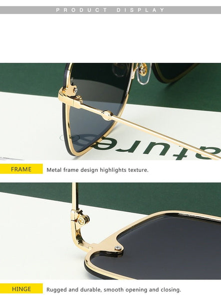 Oversize Rimless Square Bee Sunglasses - Victorias ClosetSunglasses