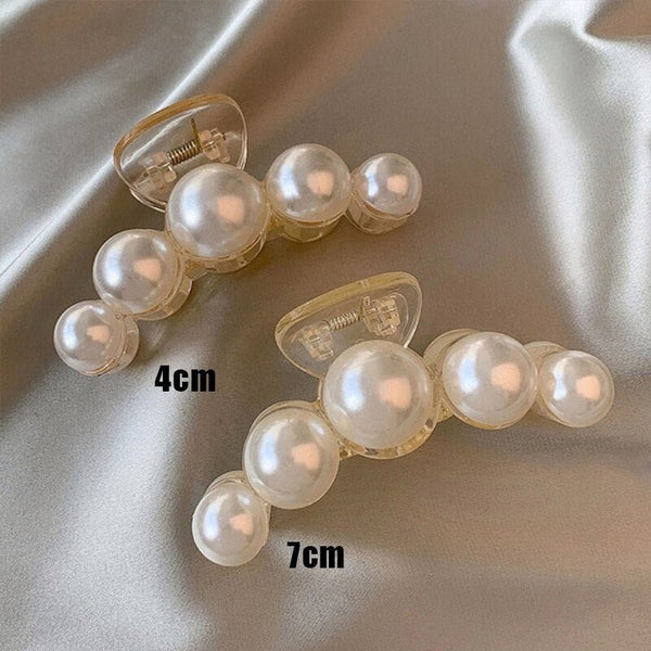 Pearl Hair Claw Set Clip for Women Gold Color Hairpins Metal Hair Accessories Geometric Hollow Pincer Barrette Crystal Clip Big - Victorias Closet0