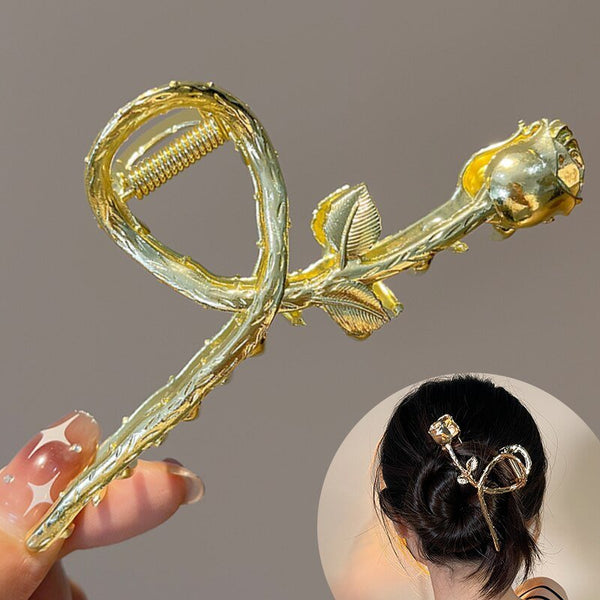 Pearl Hair Claw Set Clip for Women Gold Color Hairpins Metal Hair Accessories Geometric Hollow Pincer Barrette Crystal Clip Big - Victorias Closet0