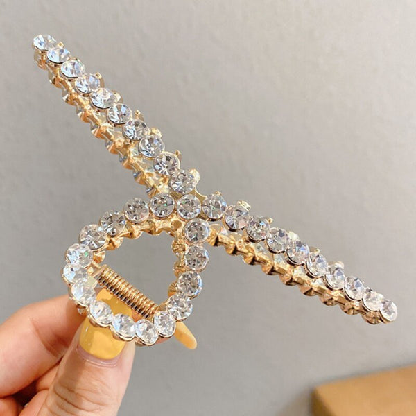 Pearl Hair Claw Set Clip for Women Gold Color Hairpins Metal Hair Accessories Geometric Hollow Pincer Barrette Crystal Clip Big - Victorias Closet0