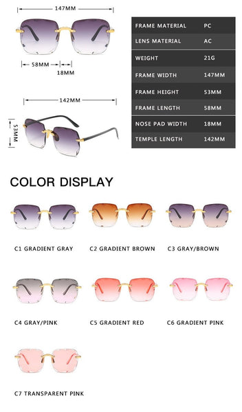 Rimless Sunglasses - Victorias ClosetSunglasses