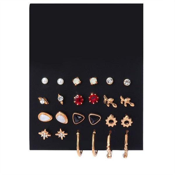 Stainless Steel Acrylic Crystal Stud Earrings - Victorias ClosetEARRINGS