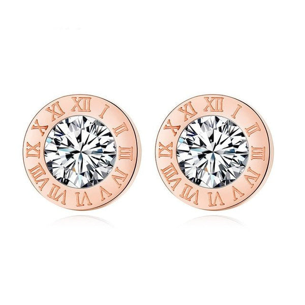 Stainless Steel Acrylic Crystal Stud Earrings - Victorias ClosetEARRINGS