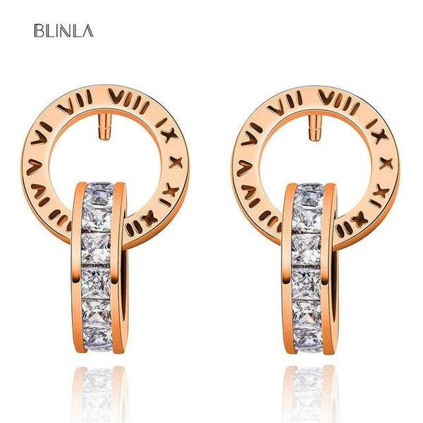 Stainless Steel Acrylic Crystal Stud Earrings - Victorias ClosetEARRINGS