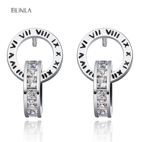Stainless Steel Acrylic Crystal Stud Earrings - Victorias ClosetEARRINGS