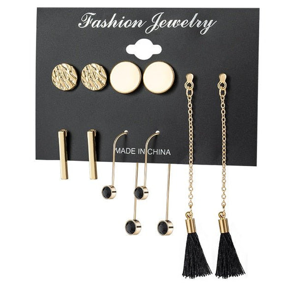 Stainless Steel Acrylic Crystal Stud Earrings - Victorias ClosetEARRINGS