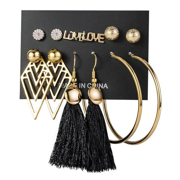 Stainless Steel Acrylic Crystal Stud Earrings - Victorias ClosetEARRINGS