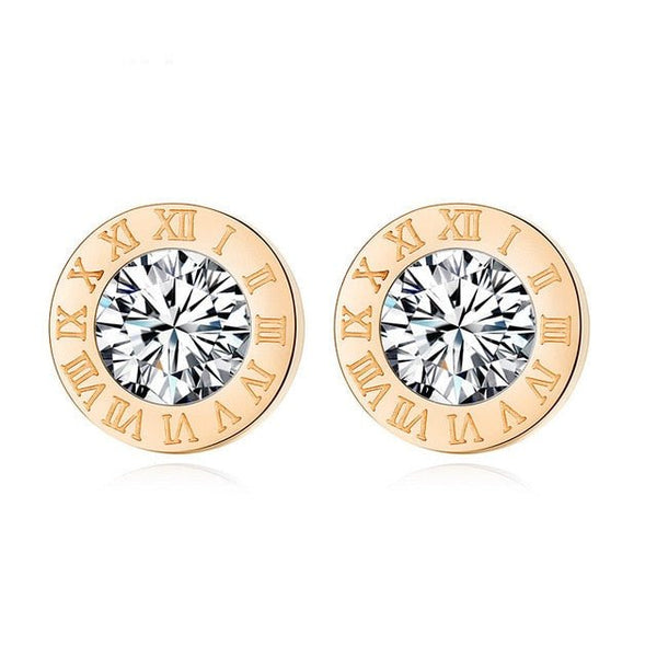 Stainless Steel Acrylic Crystal Stud Earrings - Victorias ClosetEARRINGS