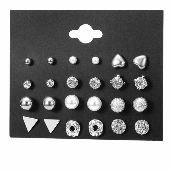 Stainless Steel Acrylic Crystal Stud Earrings - Victorias ClosetEARRINGS