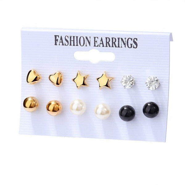 Stainless Steel Acrylic Crystal Stud Earrings - Victorias ClosetEARRINGS