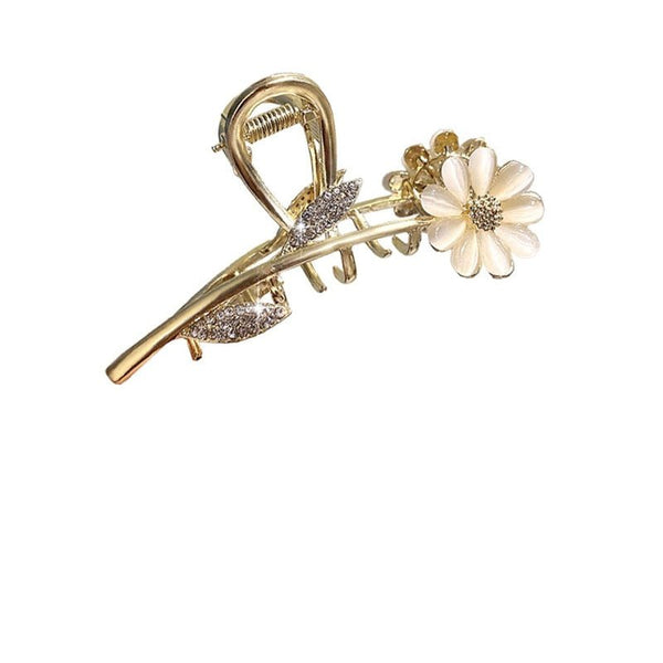 Vivid Flower Hair Claws for Women Vintage Hair Jewelry Charm Big Rhinestone Crystal Crab Clip Wedding Claw Crab Daisy Shark Clip - Victorias Closet0